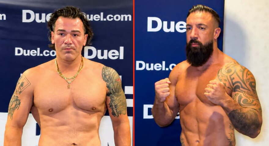 Kickboxers Paul Miller (l) and Ben Azoulay (r) fought on the Duel Arena 1 card at the Kia Center in Orlando on August 29, 2026.