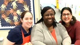 Michelle Eonta, LeKeshia Liles and Adrianne Valdivia Gonzalez are co-workers at a childcare center in North Carolina.
