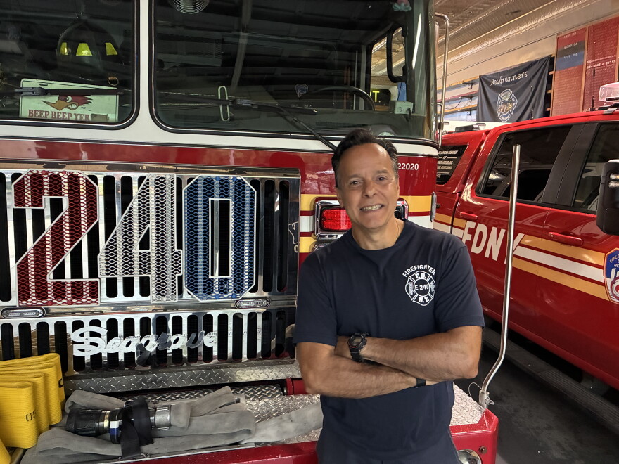Dedie Plasencia, a firefighter at Engine 240/Battalion 48 in Windsor Terrace, Brooklyn.