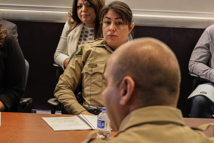 BCSO Major Hollie Anderson at Monday's roundtable