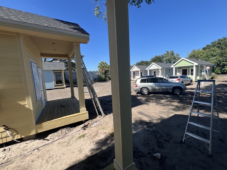 Porches at Trinity Village face one another, creating a courtyard feel meant to build community among residents.