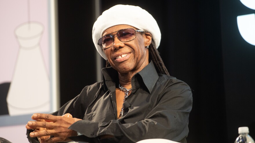 Nile Rodgers speaks onstage during the 2019 SXSW Conference and Festivals in Austin, Texas. The soul and disco legend spoke with <em>World Cafe </em>host Talia Schlanger while in London.