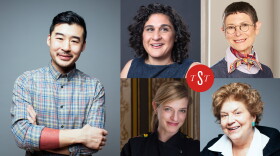 The Splendid Table's Francis Lam, left, will be joined by Samin Nosrat, clockwise from top left, Dorie Greenspan, Lynne Rossetto Kasper and Pati Jinich on Turkey Confidential