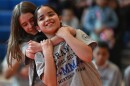 Eden Kania, 10, and Amanda Moldonado, 10, are all smiles as they compete.
