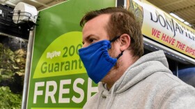 shopper wearing face mask