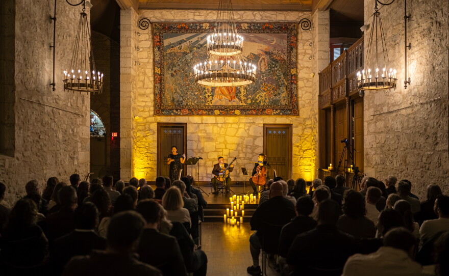 In performance at the UTSA Southwest campus, at the chapel