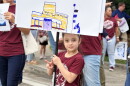 Parents and students at Dolphin Bay Elementary School organized a rally Tuesday, Sept. 28, 2026, to push back against Broward County Public Schools' proposed restructuring plan and offer an alternative for their children's education.