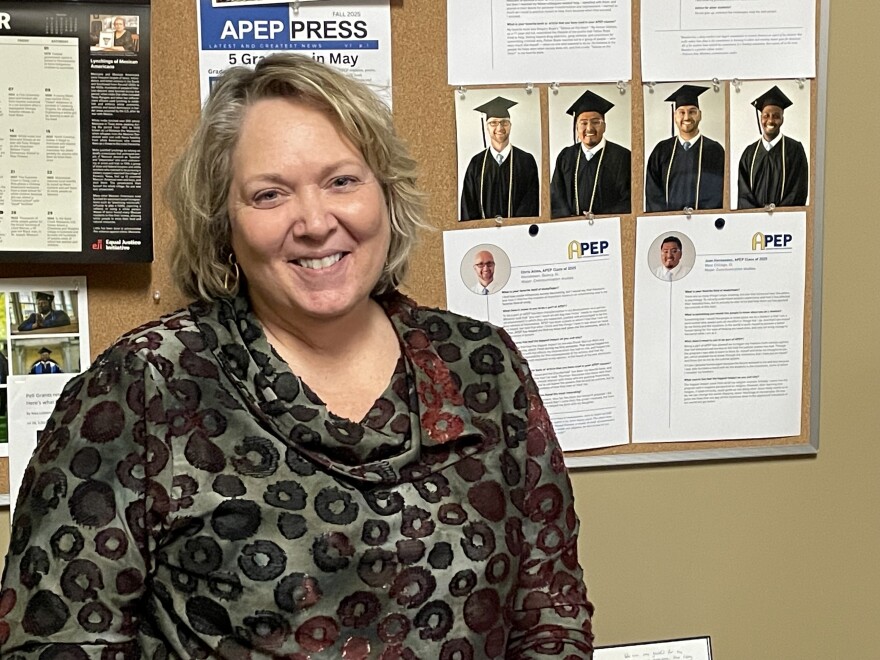 Professor of Communication Studies at Augustana College and Executive Director of Augustana Prison Education Program, Dr. Sharon Varallo.