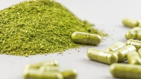 Kratom powder and pills.