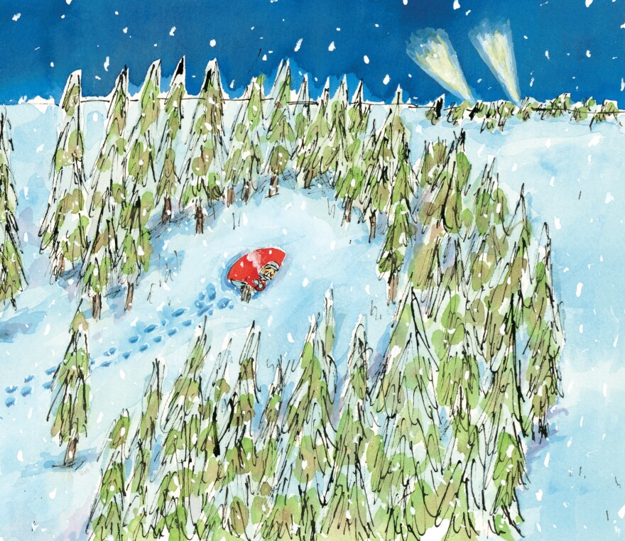 A scene from Matthew Cordell's Wolf in the Snow.