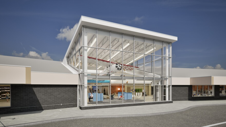 A new glass display area for the 1928 Velie Monocoupe, in the center of Quad Cities International Airport in Moline, is the centerpiece of $19 million in phase 2 improvements of Project Gateway.