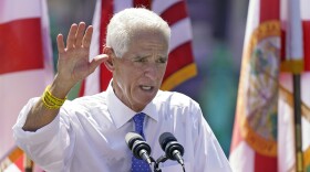 U.S. Rep. Charlie Crist, D-St. Petersburg, gestures while speaking to supporters during a campaign rally as he announces his run for Florida governor Tuesday, May 4, 2021, in St. Petersburg, Fla. Crist, who served as Florida governor for a single term before running other offices, is seeking the state’s highest office once again — this time as a Democrat. (AP Photo/Chris O'Meara)