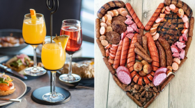 Get elegant at Saint Kate's anniversary brunch (left) June 29 or show your love for sausage anytime.