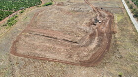 An aerial view of the progress on the central Maui lot that will be temporarily used for the Safe Parking Pilot Program. County officials believe it will serve about 50 people, most of whom currently stay along Pūlehu Road.