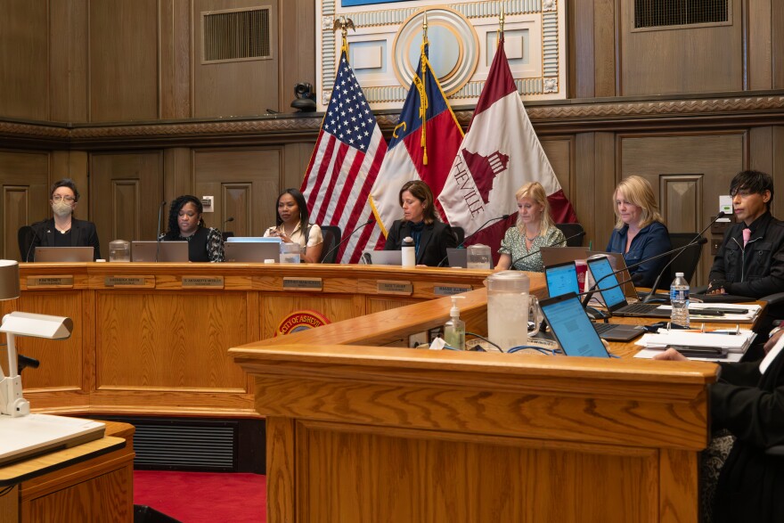 The Asheville City Council at a March meeting.