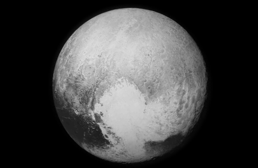 An image of Pluto sent back to Earth on Tuesday.
