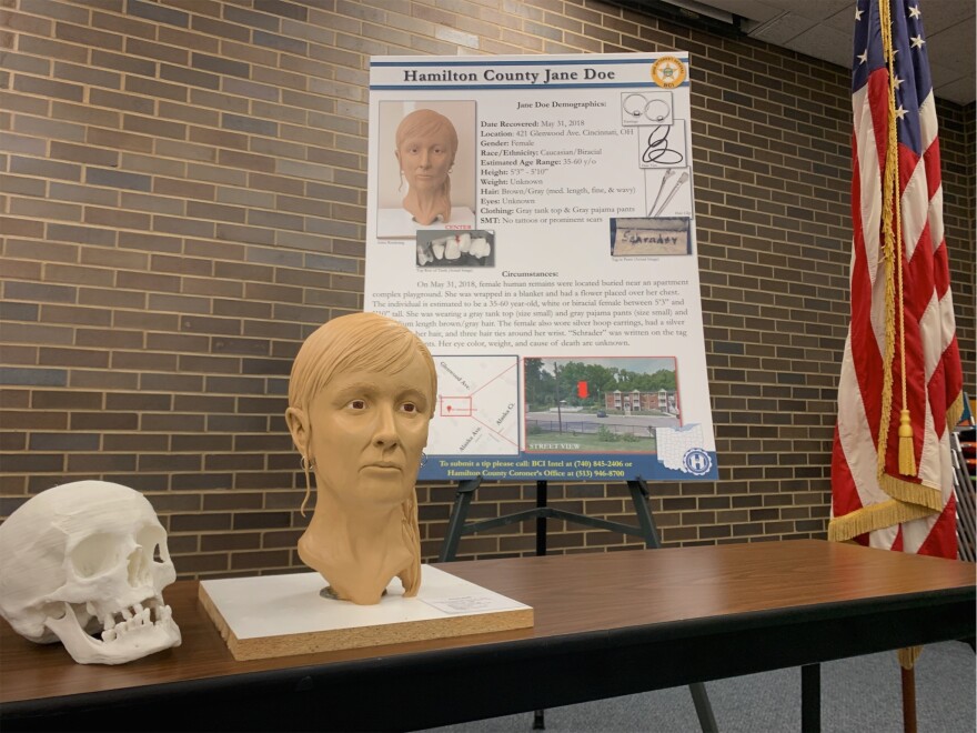 The bust of Jane Doe was created based on crime scene evidence. [Ambriehl Crutchfield / WVXU]