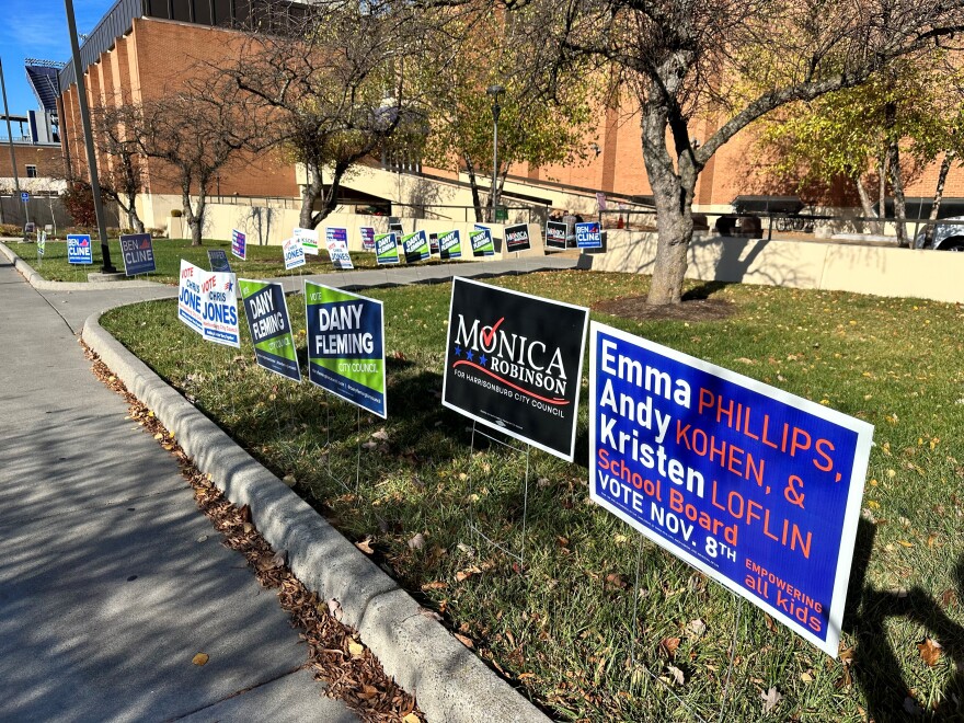 Godwin Hall, the polling location on the JMU campus