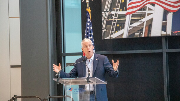 U.S. Secretary of Energy Chris Wright speaks at the Hamm Institute for American Energy in Oklahoma City.