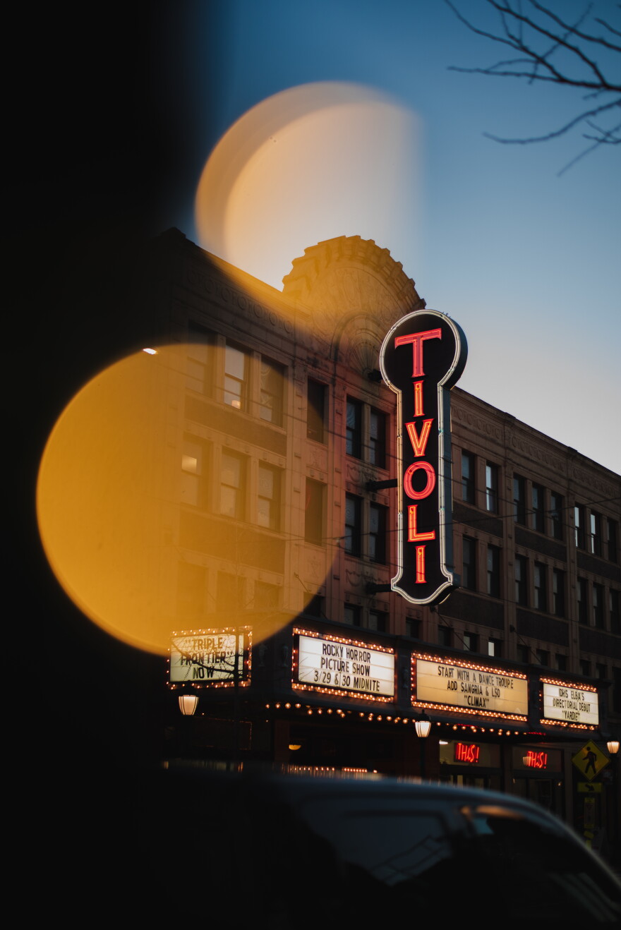 BEST LANDSCAPE (TIE) - The bustling Delmar Loop appears to be populated only by the Tivoli's lights on a Friday Night in University City, Mo.