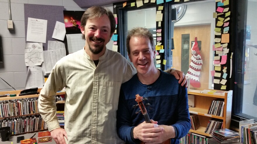 Martin Anderson and Jamie Laval in the air studio on December 16, 2015.