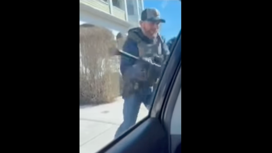 A screengrab of Monday’s detention in New Bedford, when Juan Francisco Méndez was taken by U.S. Immigration and Customs Enforcement agents and ultimately detained in New Hampshire.