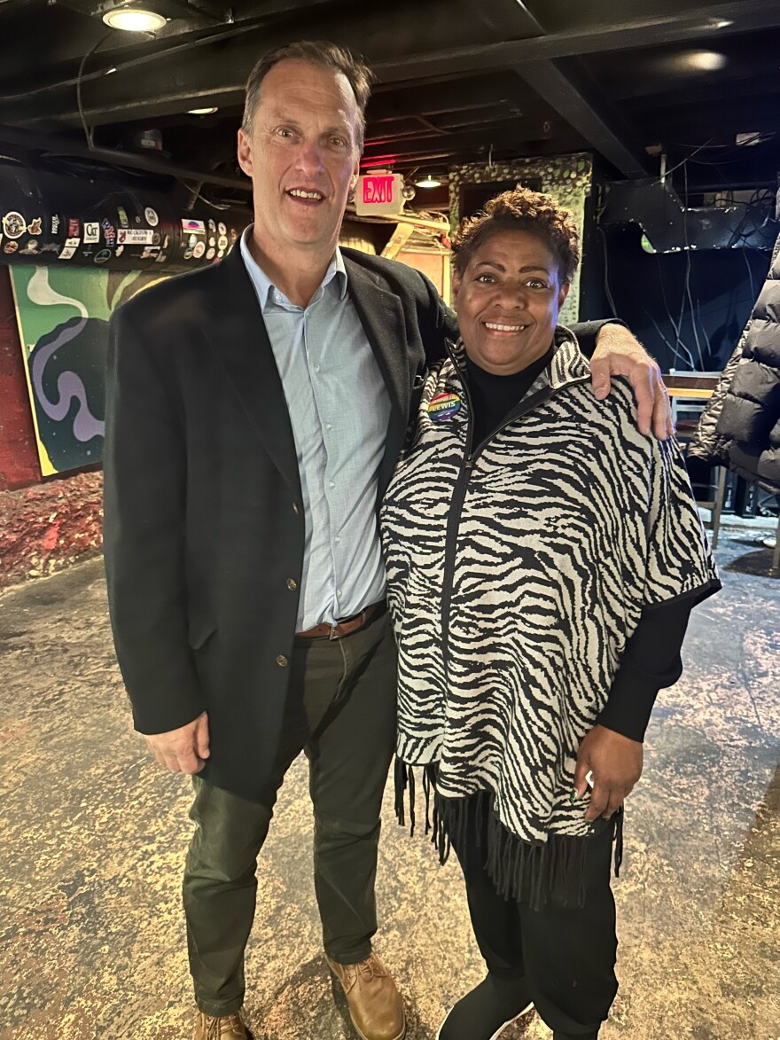 Dany Fleming and Monica Robinson, two of the three winners of Tuesday night's city council race