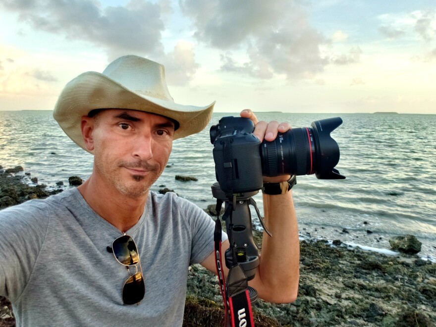 St. Louis resident Andy Magee takes a selfie while visiting San Juan National Historic Site in Puerto Rico.