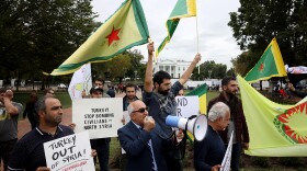 Activists gather in front of the White House to protest U.S. President Donald Trump’s decision to withdraw U.S. forces from northeast Syria, Oct. 8, 2019 in Washington, D.C. (Win McNamee/Getty Images)