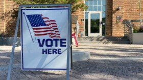 Vote Here sign outside of Park City, City Hall.