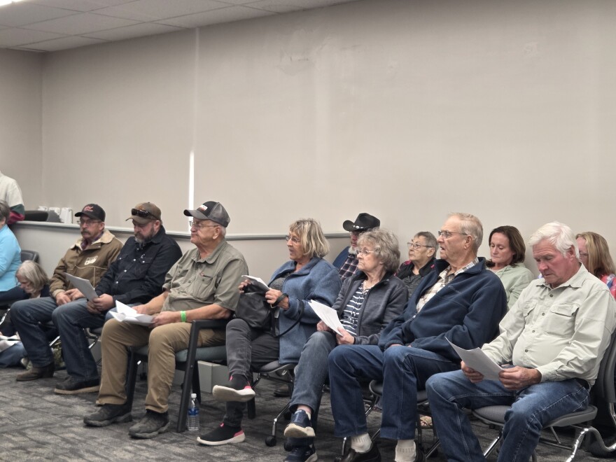 More than 40 people attend the public hearing on Blackduck's proposed cannabis ordinance amendment, which was later adopted during a regular session on Oct. 6, 2025.