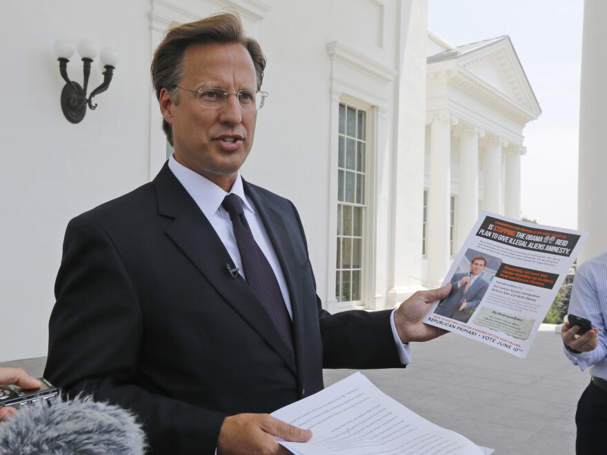 Tea Party-backed David Brat, an economics professor at Randolph-Macon College, has defeated House Majority Leader Eric Cantor in his Virginia Republican primary.