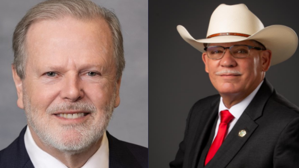 NC Senate Leader Phil Berger, left, and Rockingham Co. Sheriff Sam Page.