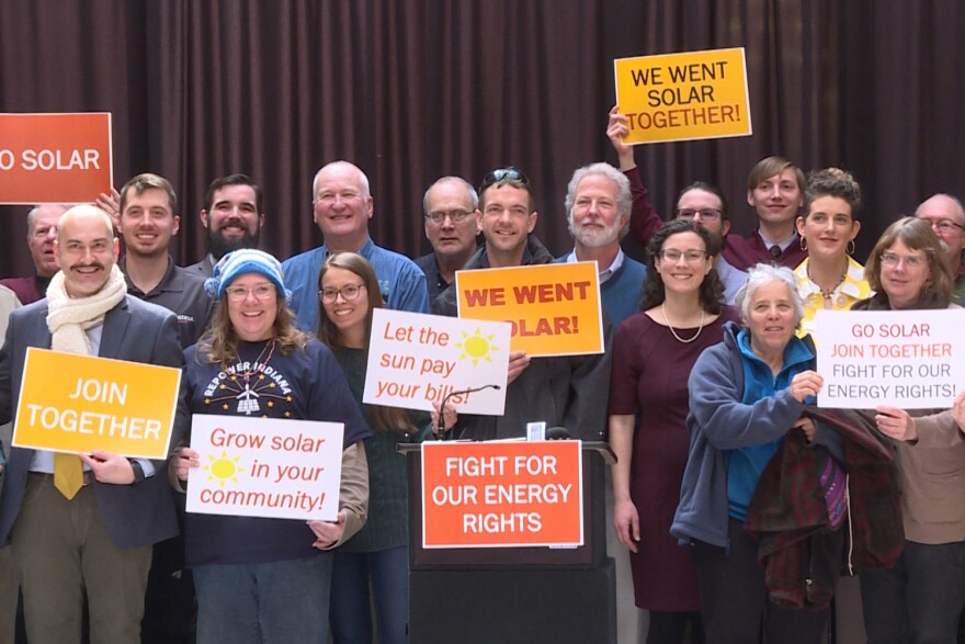 Hoosiers rallying for renewable energy policies at the 2019 Renewable Energy Day at the Statehouse.