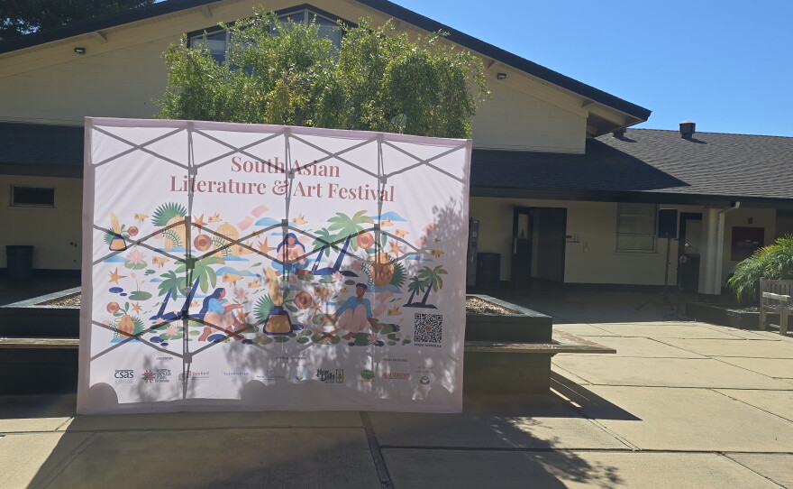 A banner announcing the South Asian Literature and Art Festival in Silicon Valley in the Bay Area of San Francisco.