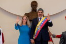 FILE - Venezuelan President Nicolas Maduro and his wife Cilia Flores wave after his swearing-in ceremony for a third term at the National Assembly in Caracas, Venezuela, on Jan. 10, 2025.