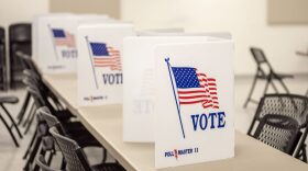 A polling location in Jefferson City the morning of Aug. 6 (Annelise Hanshaw/Missouri Independent)