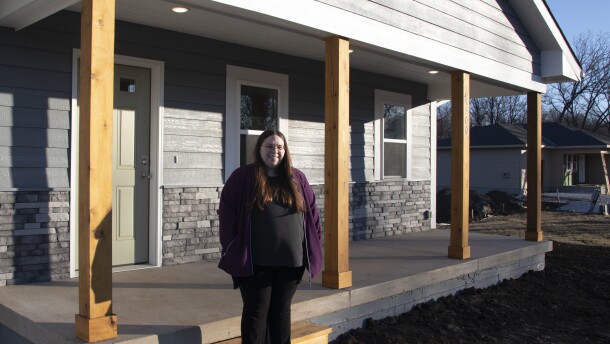 Maura Heft, who was homeless for five years, is the first resident in Habitat for Humanity of Kansas City's 14-home neighborhood in Olathe. The house is built on a community land trust meant to keep its value affordable forever.