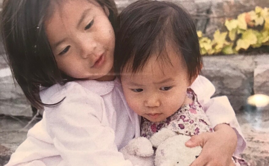 One of Scott Simon's favorite photos of his daughters, Elise and Paulina, taken by his wife, Caroline.