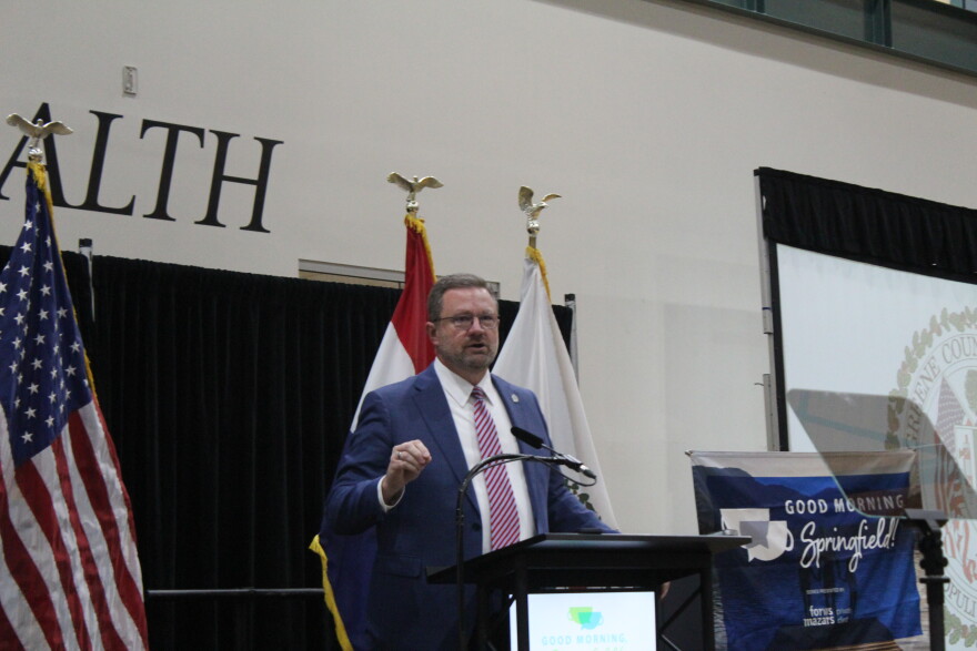 Greene County Presiding Commissioner Bob Dixon gives the State of the County address on October 2, 2026.