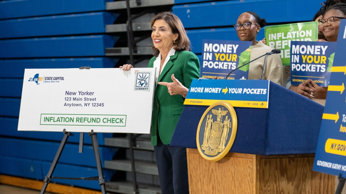 Inflation refund' checks coming to New Yorkers' mailboxes as soon as next  week