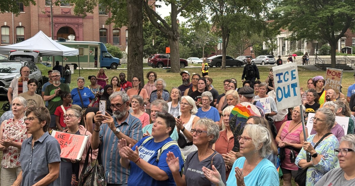 At Lewiston vigil, community says it's carrying the pain of Biddeford man's death by ICE agent