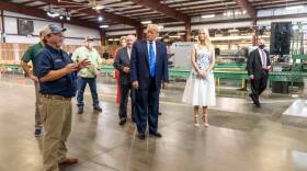 President Donald J Trump, and Ivanka Trump tour facility participating in Famers to Families Food Box Program Monday