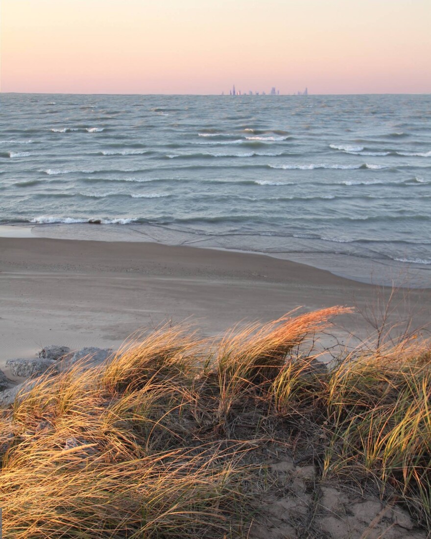 View of Skyline in Lake Michigan