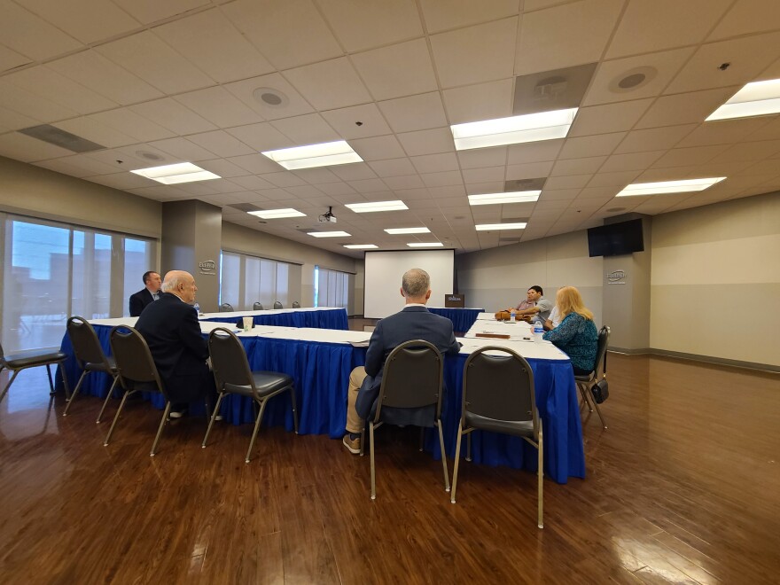 Trustees of the Tulsa Stadium Trust meet in the Eide Bailly Conference Center at ONEOK Field.