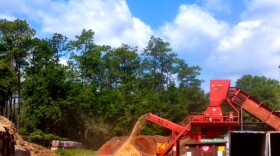 Here's the back end of Marpan's wood chipper.