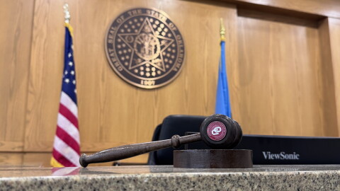 A courtroom in the Cleveland County District Courthouse.