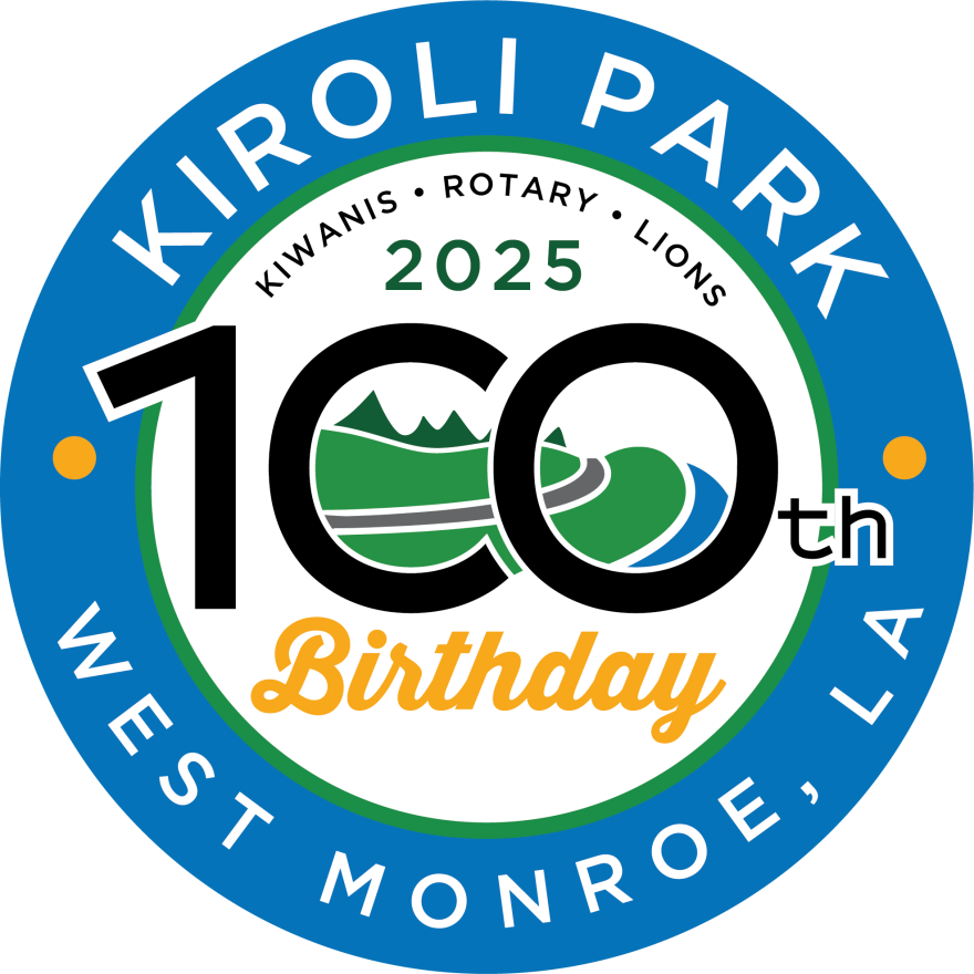 Logo of Kiroli Park's 100th Birthday celebration in West Monroe, LA