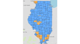 Orange indicates there are warning signs of increased COVID-19 risk in the county.