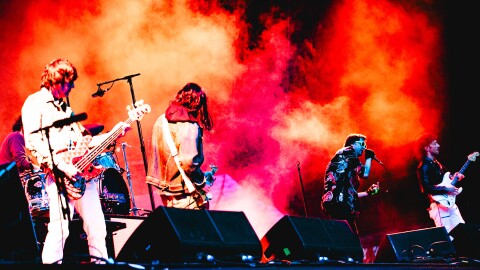 The Strokes performing live 